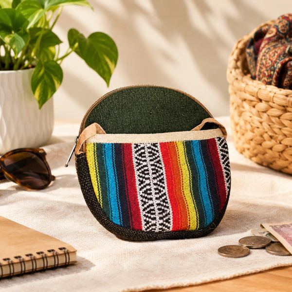 Unisex Handwoven Hemp & Allo Zippered Pouch