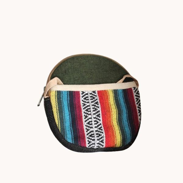 Unisex Handwoven Hemp & Allo Zippered Pouch