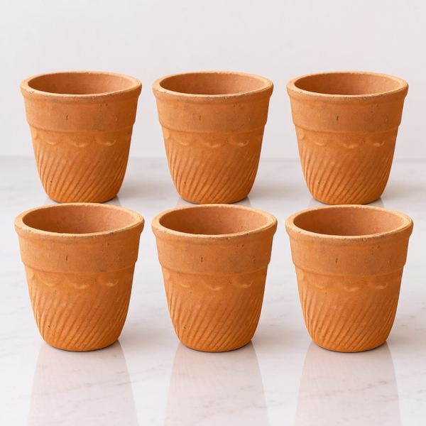 Handmade Terracotta Kulhad Cups (Set of 6)