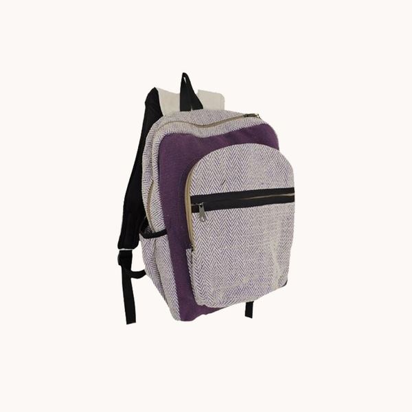 Handwoven Purple Hemp & Allo Backpack