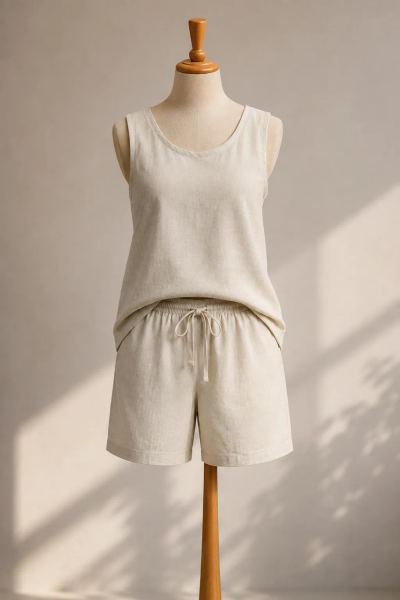 Men's Hemp Tank & Drawstring Shorts Co-Ord Set