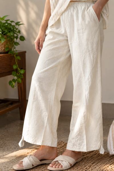 Women's Handwoven Hemp & Allo Cropped Trousers