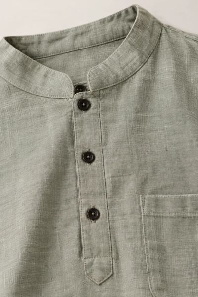 Men's Hemp & Allo Short Sleeve Henley Shirt