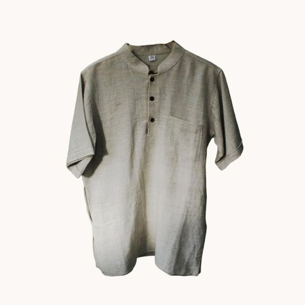 Men's Hemp & Allo Short Sleeve Henley Shirt