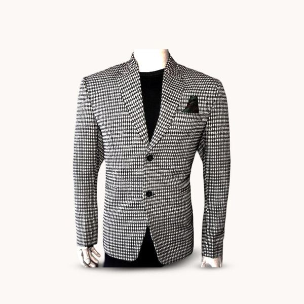 Men's Handwoven Houndstooth Allo-Hemp Blazer
