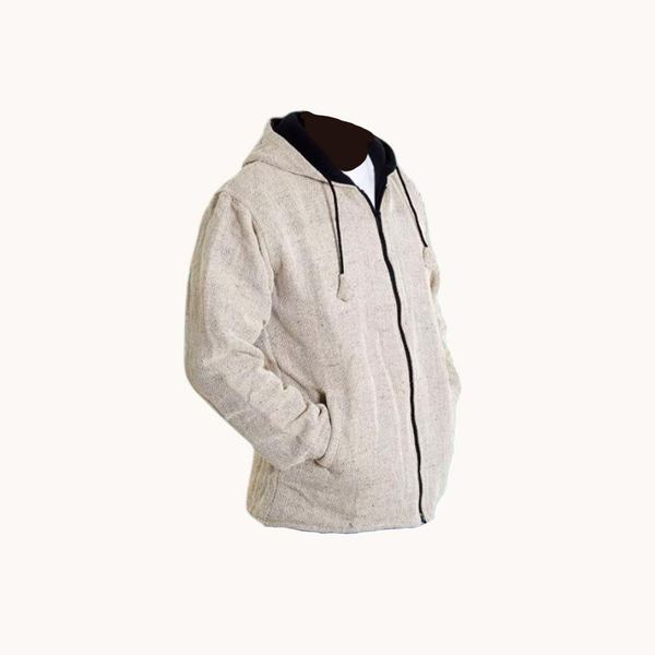 Unisex Handwoven Hemp & Allo Zip-Up Hoodie
